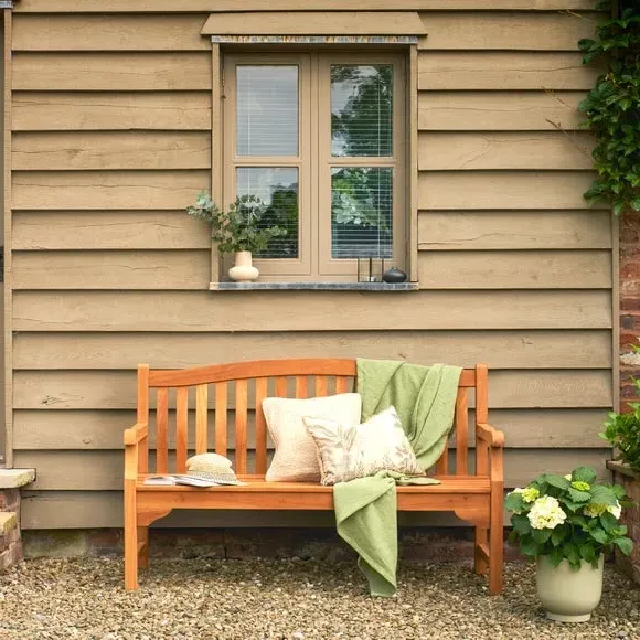 3-Seater Outdoor Bench - Natural, Mahogany