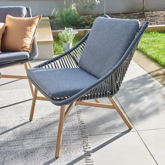 3-Seater Outdoor Lounge Set - Grey, Wicker