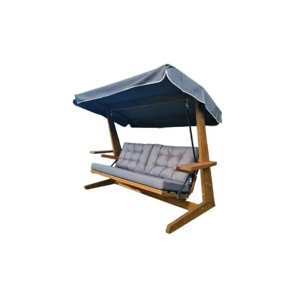 3-Seater Outdoor Swing Seat - Natural, Pine Wood