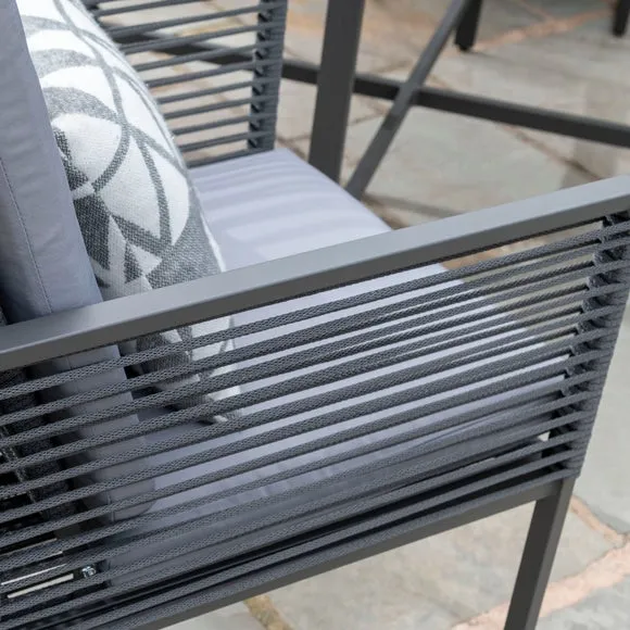 4-Seater Cube Dining Set - Anthracite, Rope
