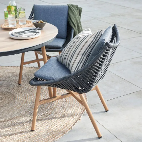 4-Seater Outdoor Dining Set - Grey, Wicker