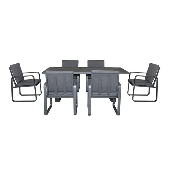 6-Seater Dining Set - Anthracite, Aluminium