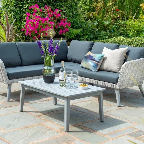 Corner Dining Set with Table - Grey, Weave image
