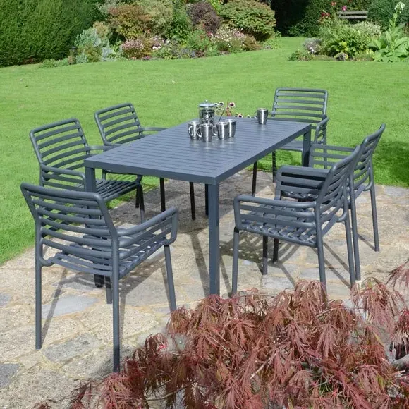 Cube Dining Table with 6 Chairs - Anthracite