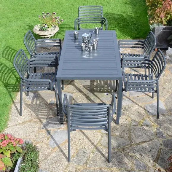 Cube Dining Table with 6 Chairs - Anthracite
