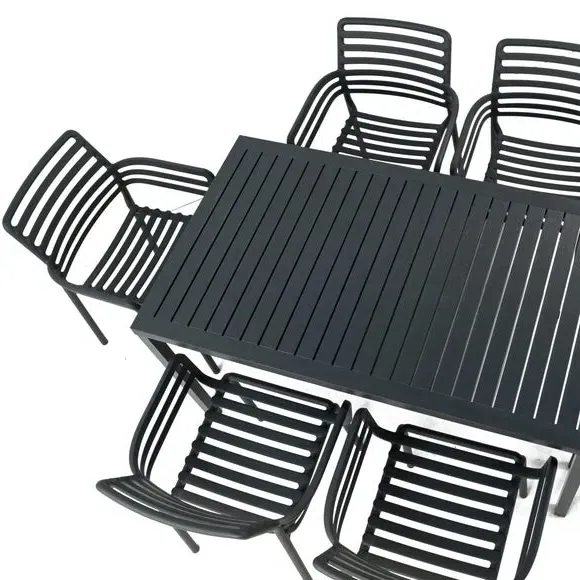 Cube Dining Table with 6 Chairs - Anthracite
