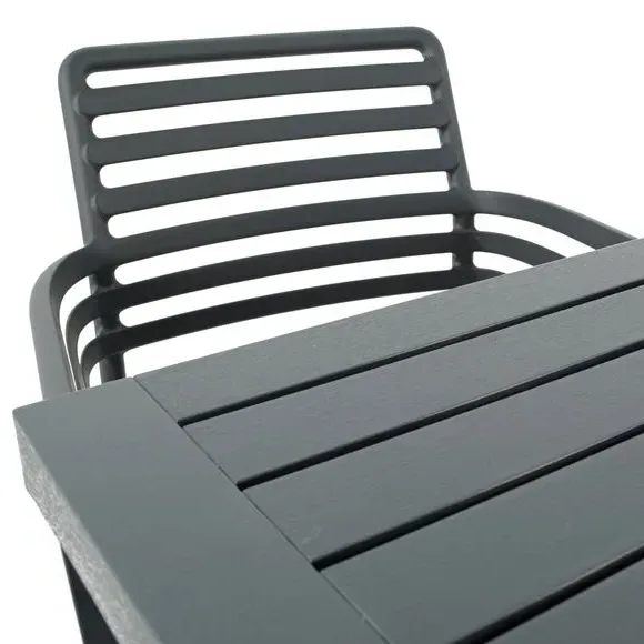 Cube Dining Table with 6 Chairs - Anthracite