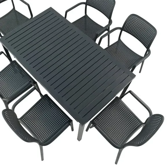 Cube Dining Table with 6 Chairs - Anthracite