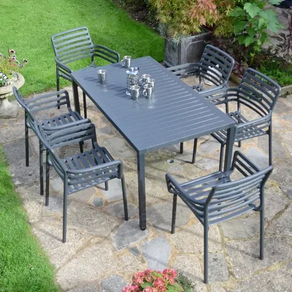 Cube Dining Table with 6 Chairs - Anthracite image