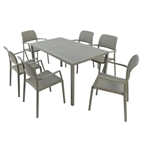 Cube Dining Table with 6 Chairs - Natural image