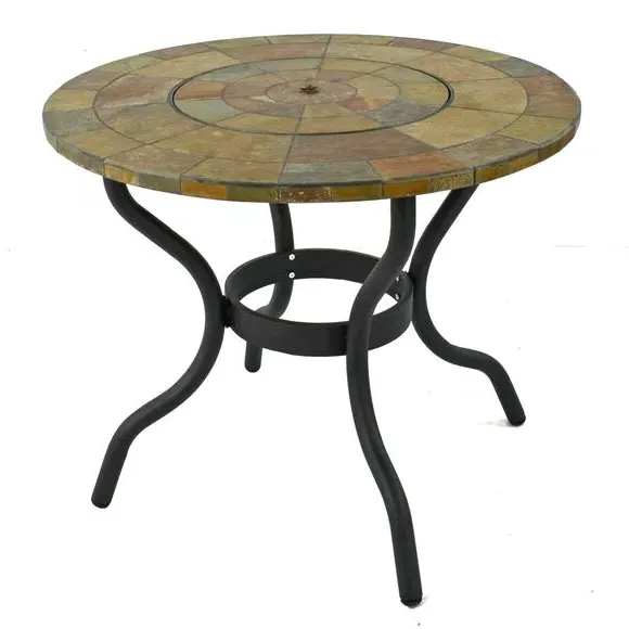 Round Patio Firepit Table - Brown, Stone