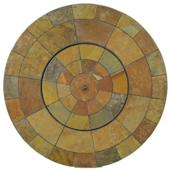 Round Patio Firepit Table - Brown, Stone