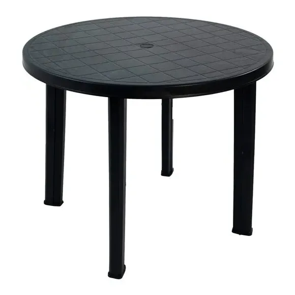 Round Patio Table - Anthracite, Recycled Propylene