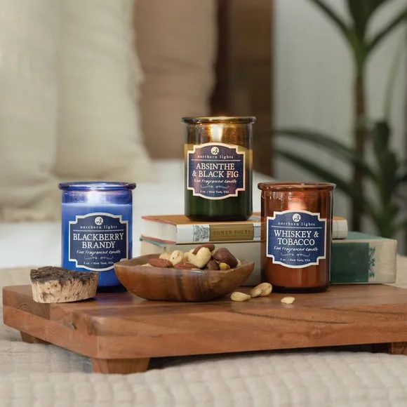 Jar Candle with Lid - Blue, Glass