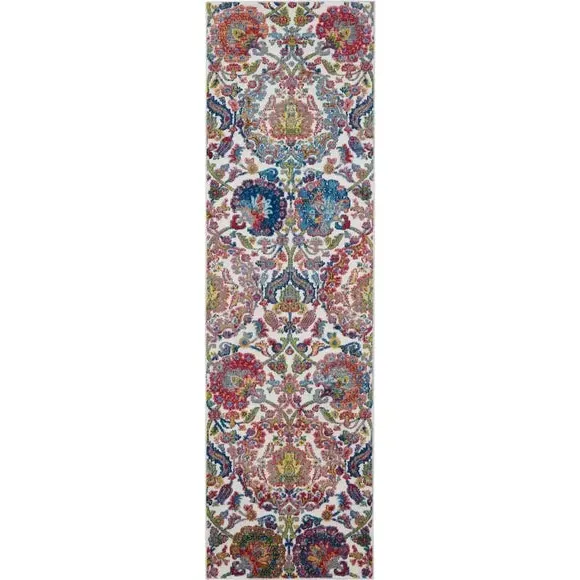 6ft Runner Rug Vintage Design - Blue, Carved Pile image