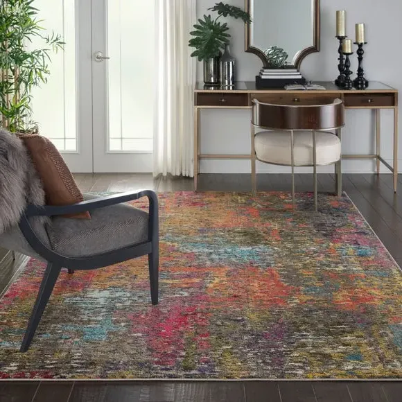 Area Rug Abstract Pattern - Multicoloured