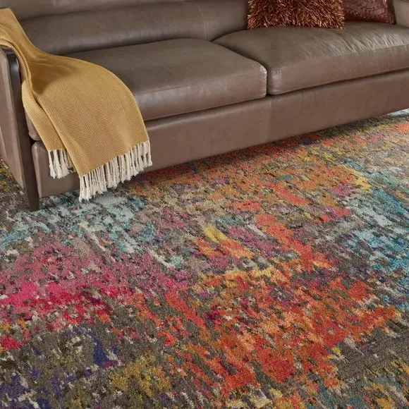 Area Rug Abstract Pattern - Multicoloured