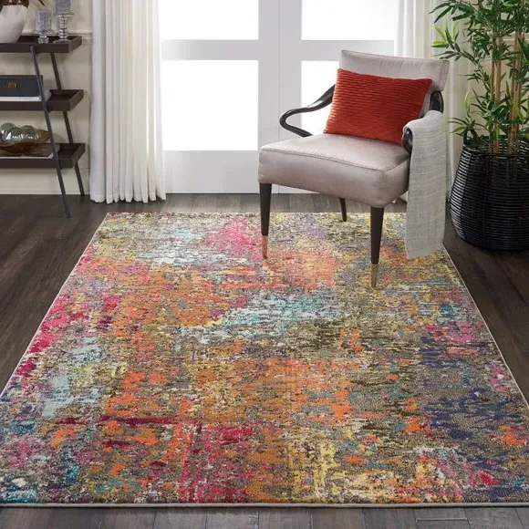 Area Rug Abstract Pattern - Multicoloured image