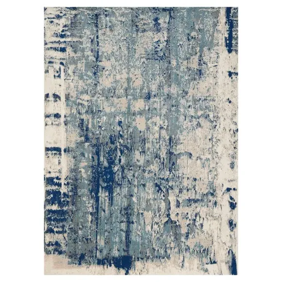 Area Rug with Abstract Design - Blue