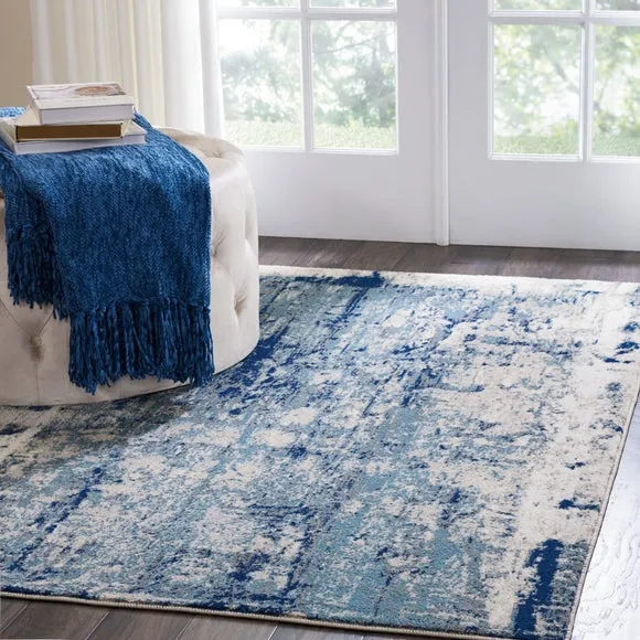 Area Rug with Abstract Design - Blue