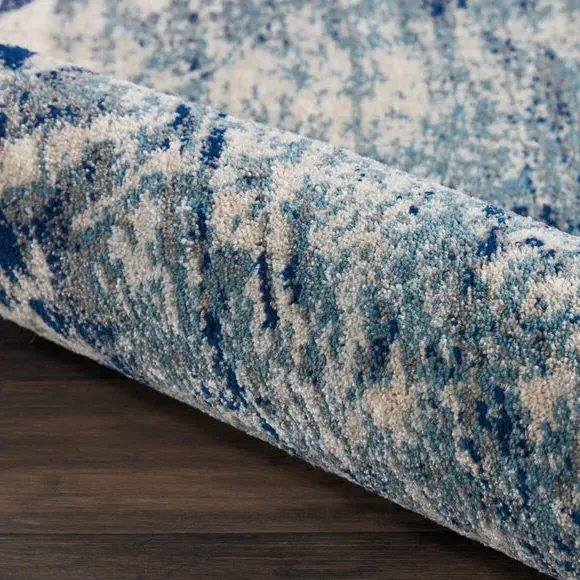 Area Rug with Abstract Design - Blue