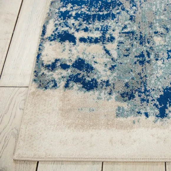 Area Rug with Abstract Design - Blue