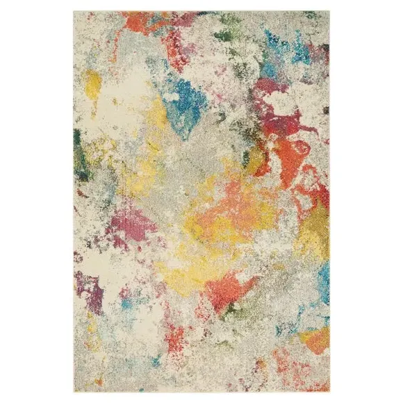 Area Rug with Abstract Design - Ivory