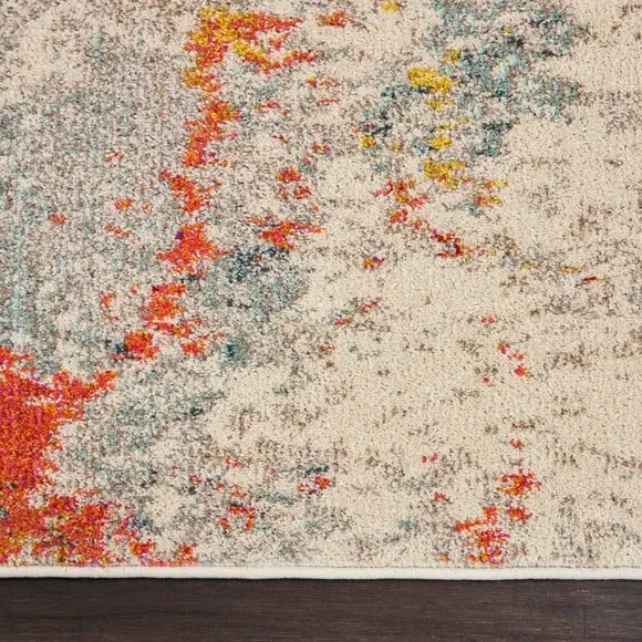 Area Rug with Abstract Design - Ivory