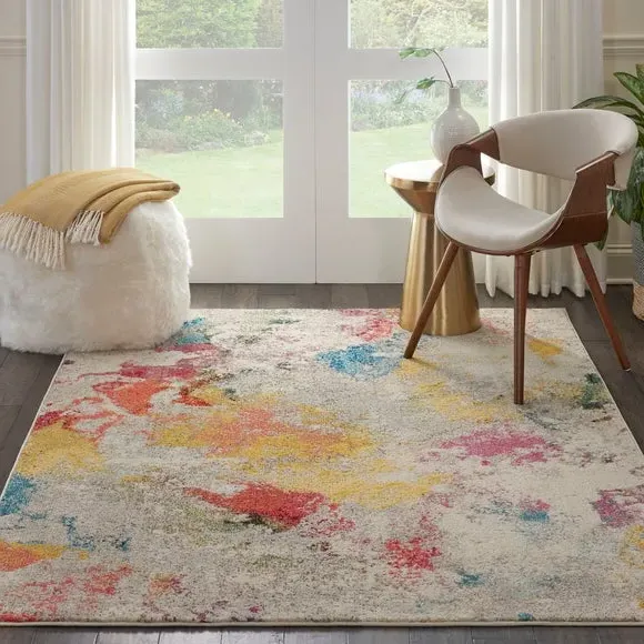 Area Rug with Abstract Design - Ivory image