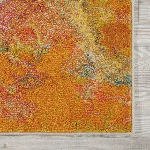 Area Rug with Cloud Pattern - Multi, Polypropylene