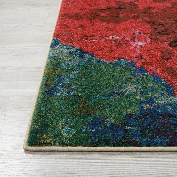 Area Rug with Cloud Pattern - Multi, Polypropylene
