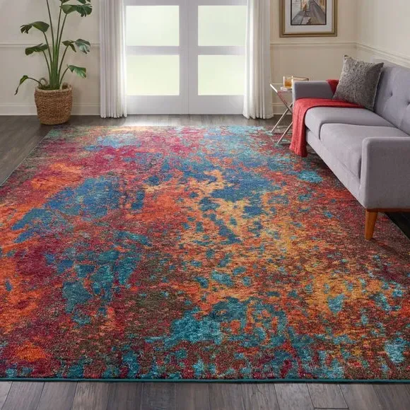 Area Rug with Jute Backing - Multi, Polypropylene