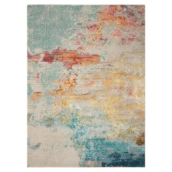 Area Rug with Sealife Design - Multi, Polypropylene