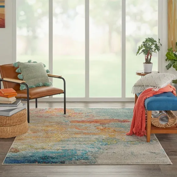 Area Rug with Sealife Design - Multi, Polypropylene