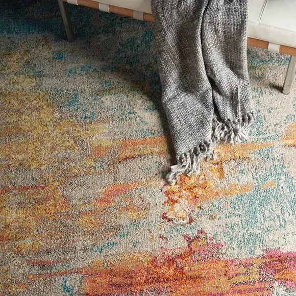 Area Rug with Sealife Design - Multi, Polypropylene