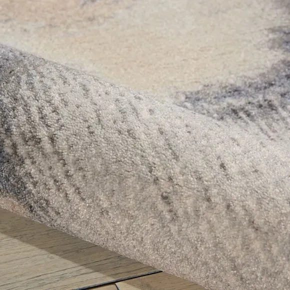 Area Rug with Textured Design - Grey, Polyester