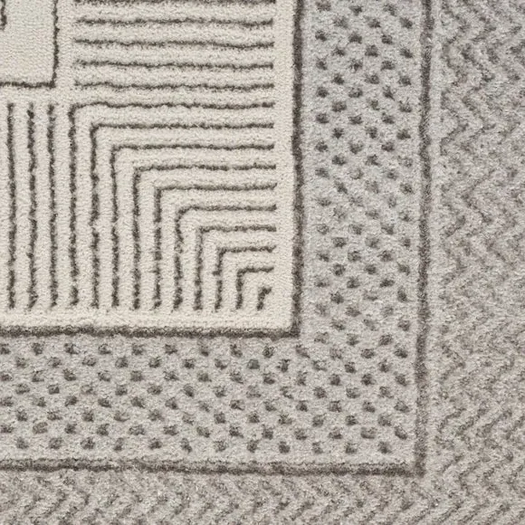 Border Velvet Rug with Shimmer - Silver