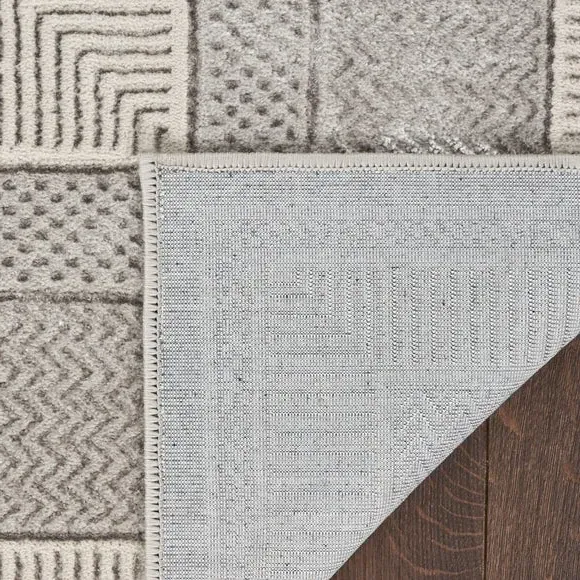 Border Velvet Rug with Shimmer - Silver