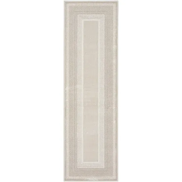 Border Velvet Runner - Beige, Velvet