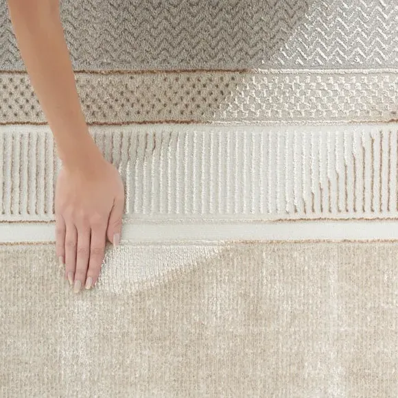 Border Velvet Runner - Beige, Velvet