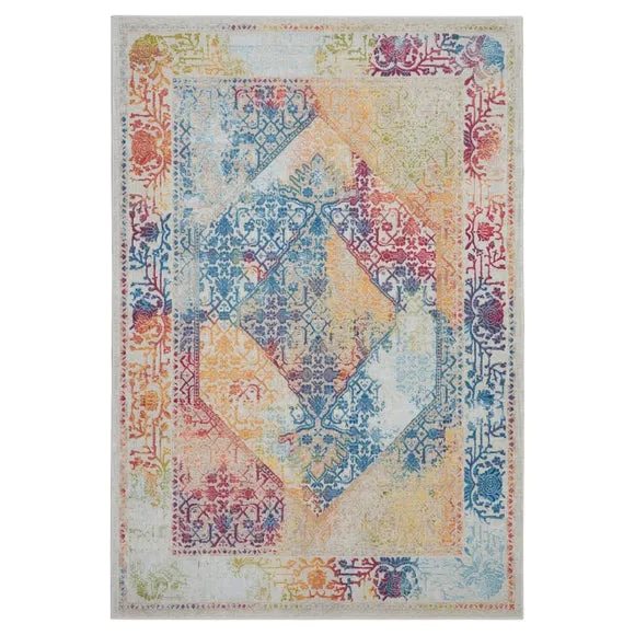 Corner Medallion Rug - Multi-Coloured