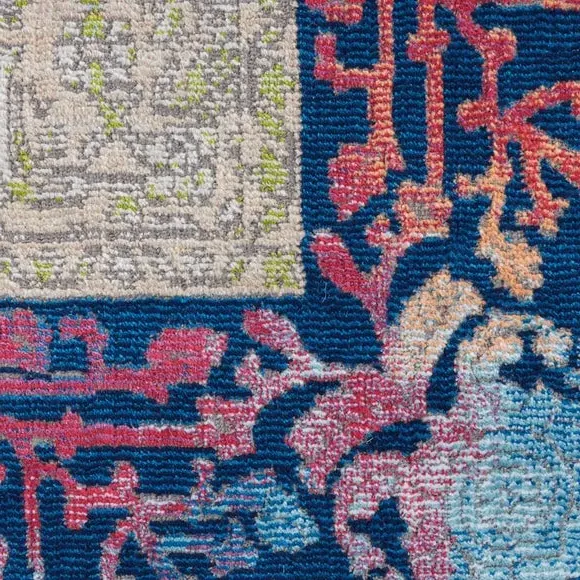 Corner Medallion Rug - Multi-Coloured