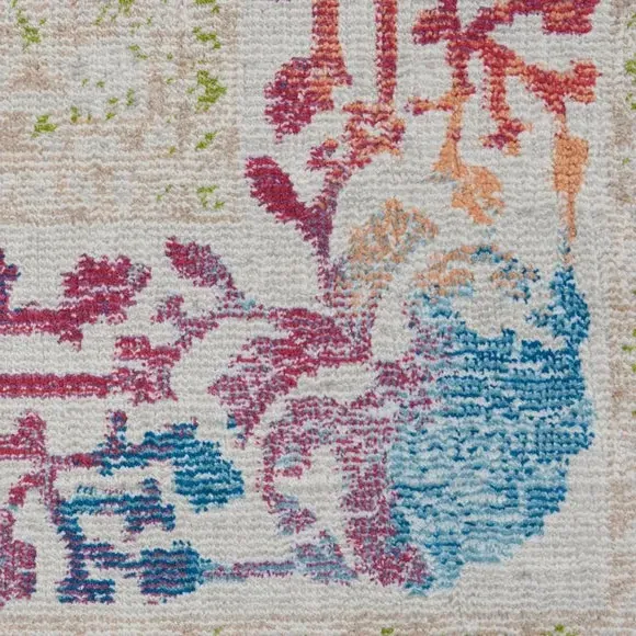 Corner Medallion Rug - Multi-Coloured