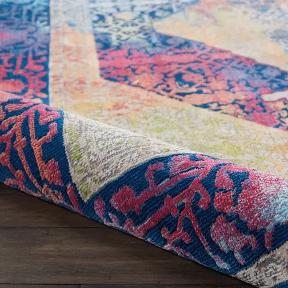 Corner Medallion Rug - Multi-Coloured