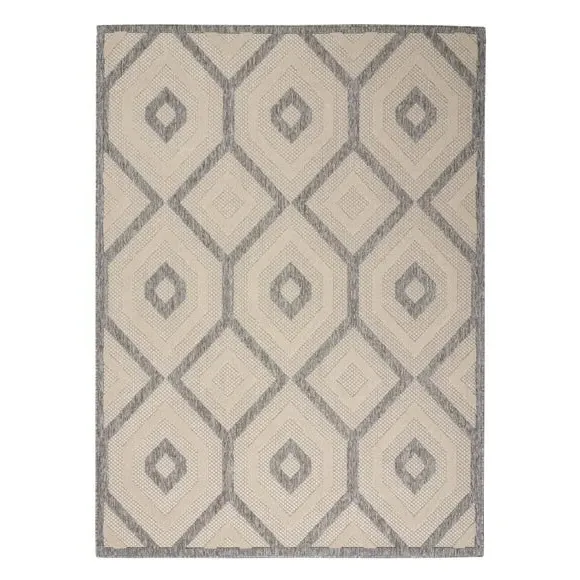 Diamond Pattern Indoor Outdoor Rug - Cream image