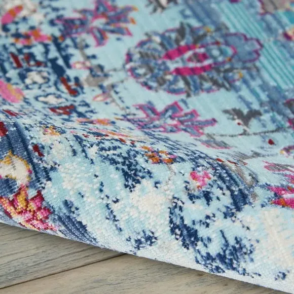 Distressed Area Rug - Blue