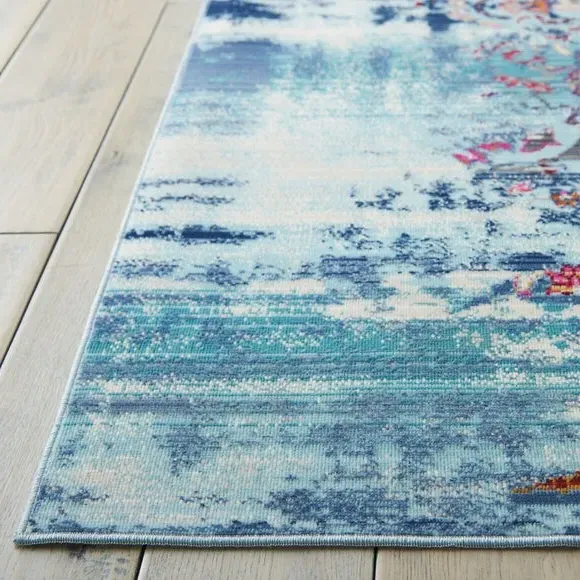 Distressed Area Rug - Blue