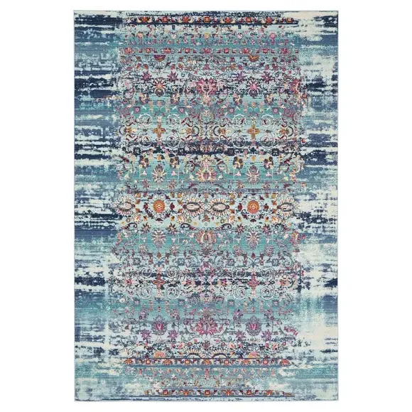 Distressed Area Rug - Blue
