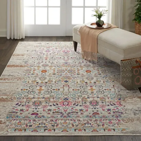 Distressed Area Rug - Ivory image