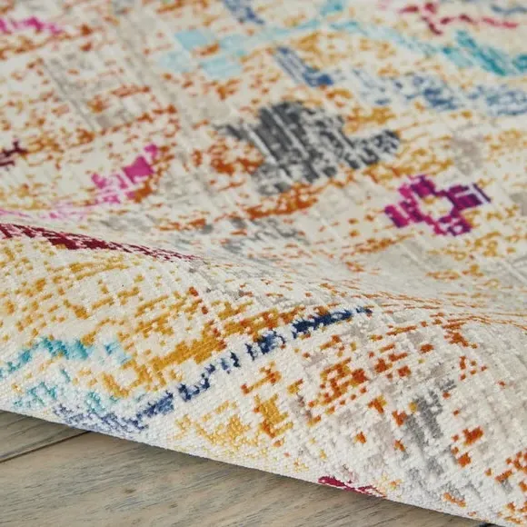 Distressed Area Rug - Multicoloured